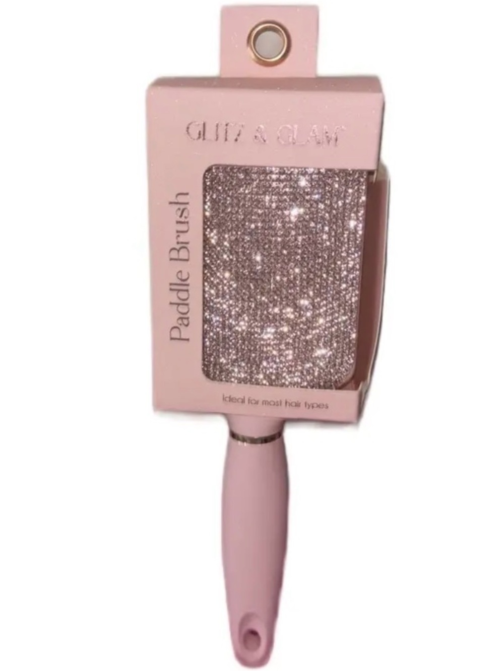 Glitz and Glam Pink Rhinestone Paddle Hair Brush Collection New